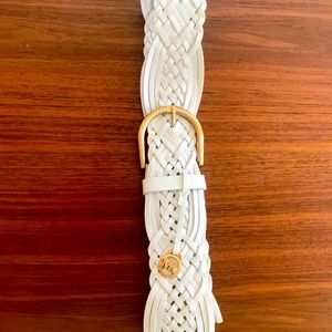 Micheal Kors white leather belt